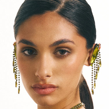 Andromeda Earrings - Olivine / Silver