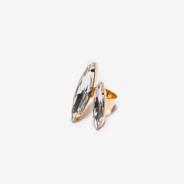 Andromeda Double Ring - Crystal / Gold