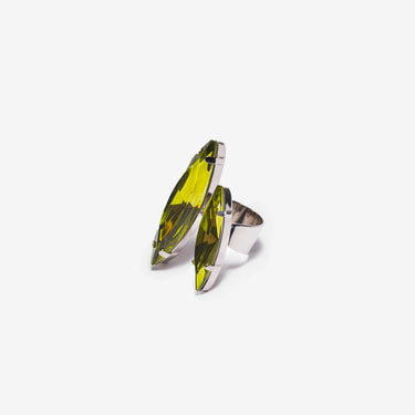Andromeda Double Ring - Olivine / Silver