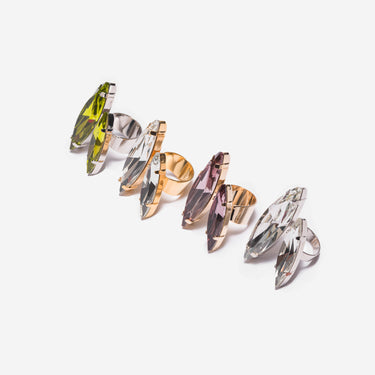 Andromeda Double Ring - Crystal / Gold